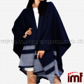 Checked Merino Wool Cape,Reversible Merino Wool Cape